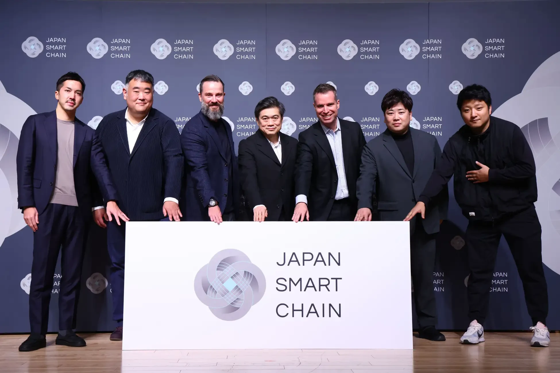 Japan Smart Chain leadership, investors, and partner logos